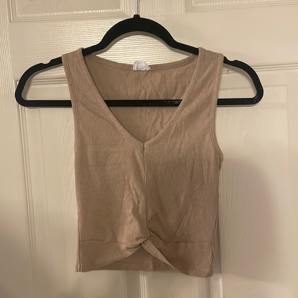 cotton on; tank top; ribbed tan